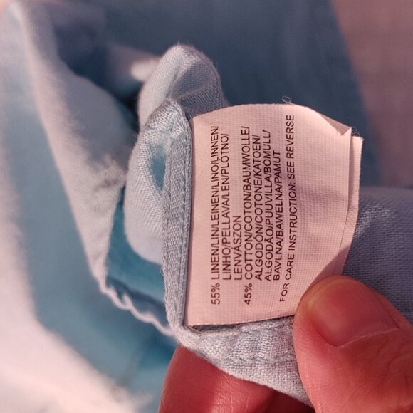 Men's Mexx Blue Linen Blend Button Down Shirt Size Large - Picture 8 of 12